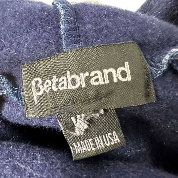 Betabrand Womens Bonfire Cowl Neck Navy Sweatshirt Size XL Kangaroo Pocket - Picture 4 of 14